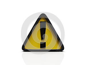 Yellow TriangleÂ Warning 3d Sign with Exclamation Mark